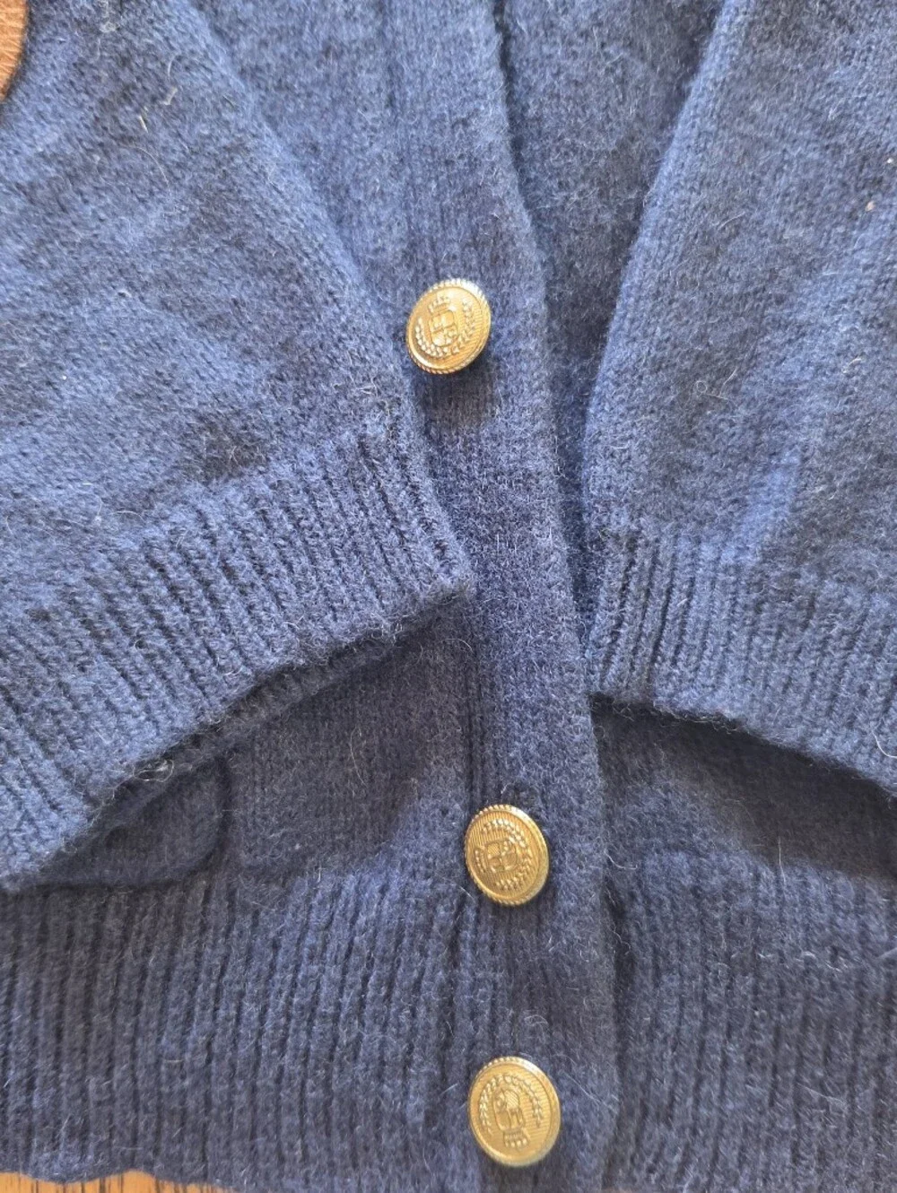 Kids Navy Button-Front V-Neck Cardigan
